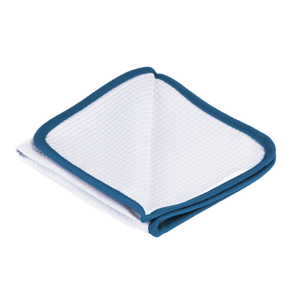 Microfiber Waffle Glass 440 white/blue 40×40cm