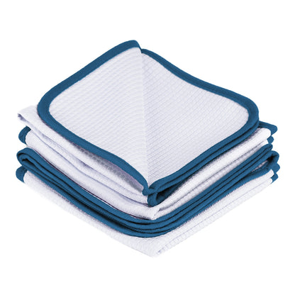 Microfiber Waffle Glass 440 white/blue 40×40cm - LeTech