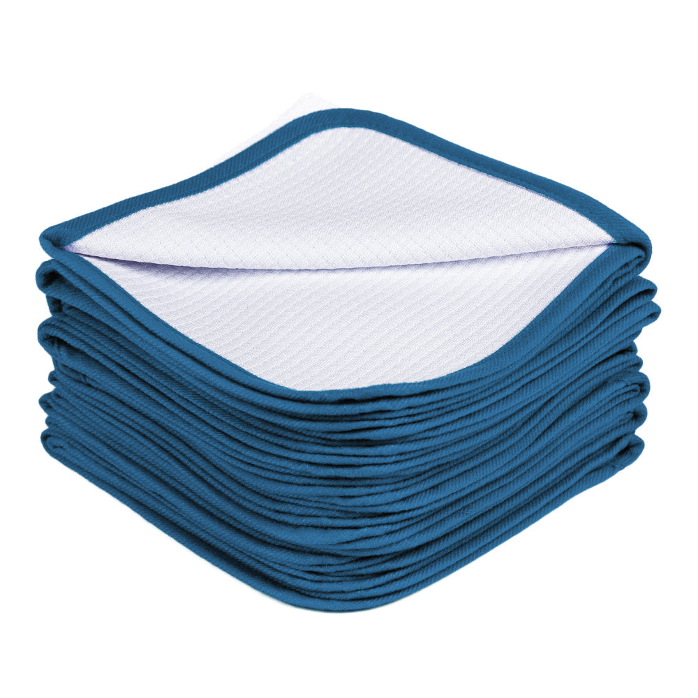 Microfiber Waffle Glass 440 white/blue 40×40cm - LeTech