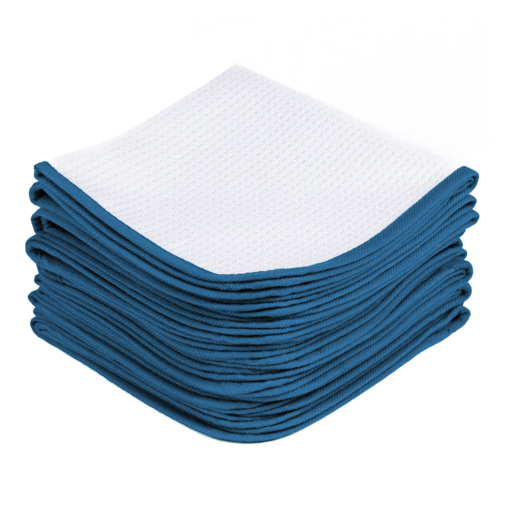 Microfiber Waffle Glass 440 white/blue 40×40cm - LeTech