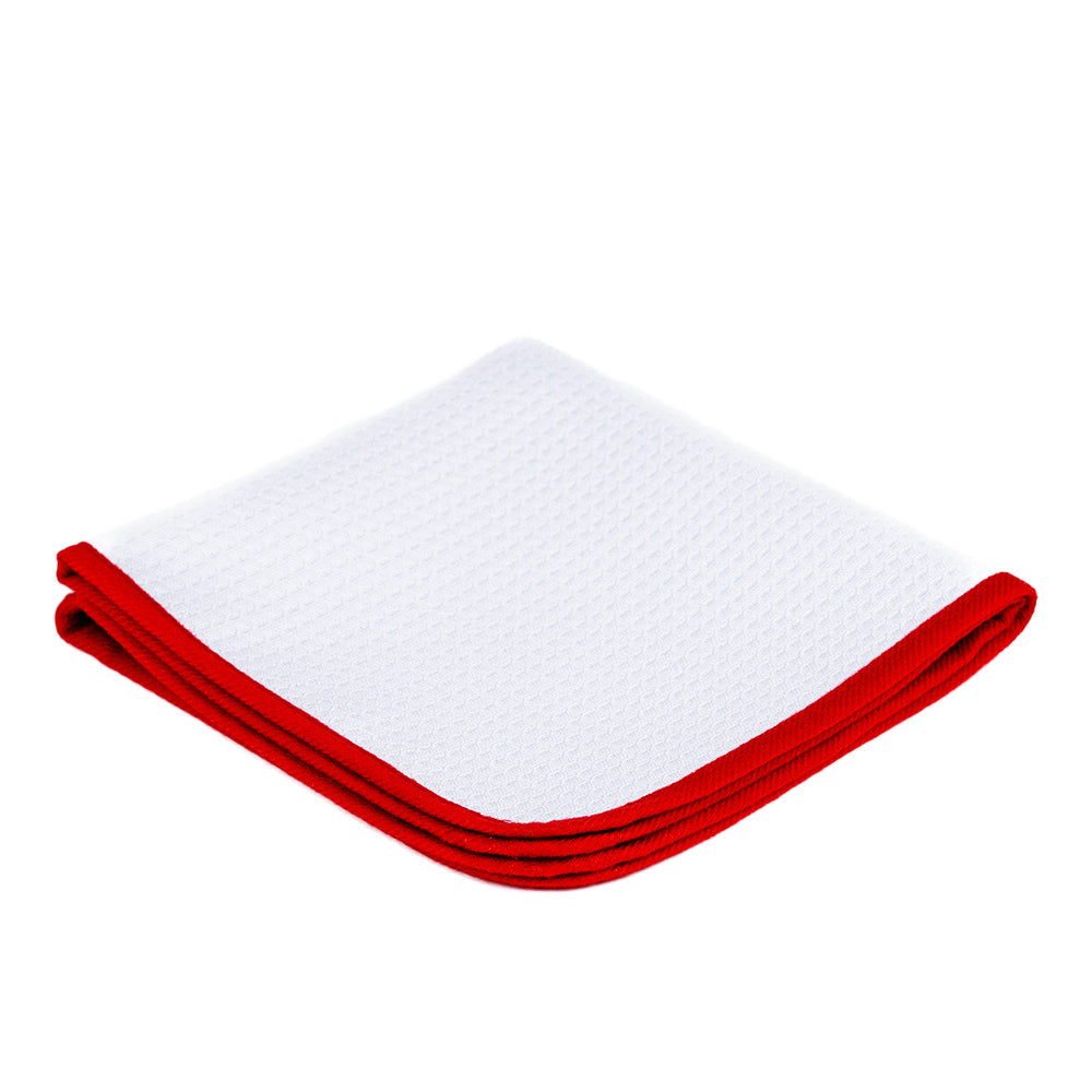 Microfiber Waffle Glass 440 white/red 40×40cm - LeTech