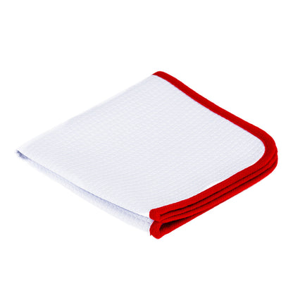Microfiber Waffle Glass 440 white/red 40×40cm - LeTech