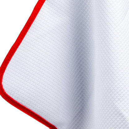 Microfiber Waffle Glass 440 white/red 40×40cm - LeTech