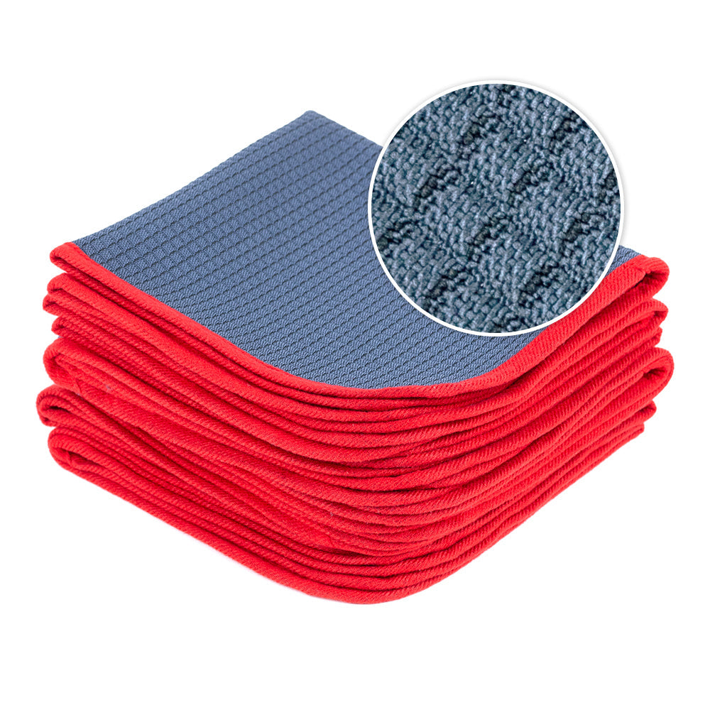 Microfiber Waffle Glass 440 gray/red 40×40cm