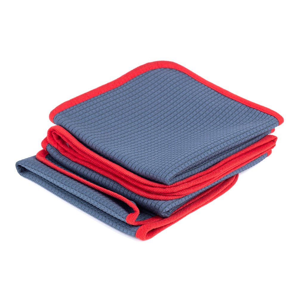 Microfiber Waffle Glass 440 gray/red 40×40cm - LeTech