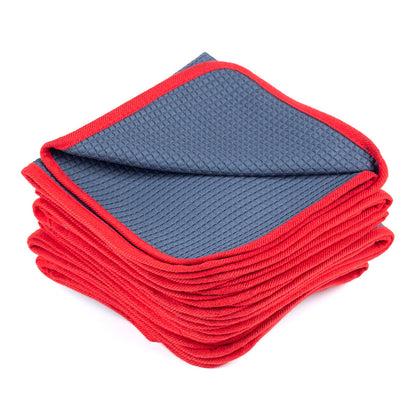 Microfiber Waffle Glass 440 gray/red 40×40cm - LeTech